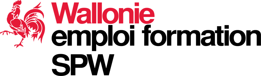 Logo de la Wallonie avec un coq rouge stylis&eacute; &agrave; gauche suivi du mot 'Wallonie' en lettres rouges